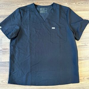Figs Men’s Chisec Three Pocket Scrub Top Shirt Black 2XL V-Neck TM3000 Tailored